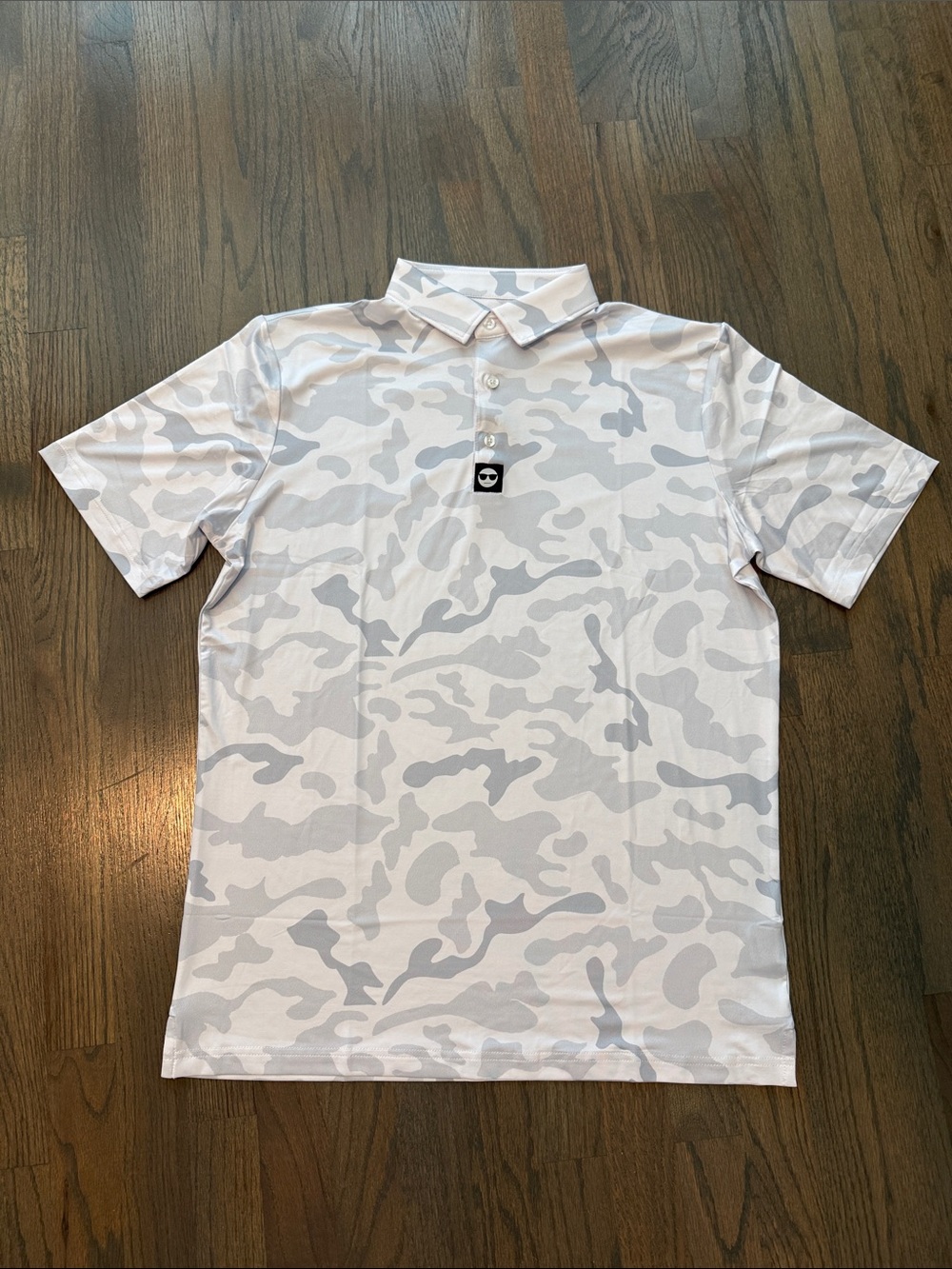Men's White & Light Gray Camo Golf Polo